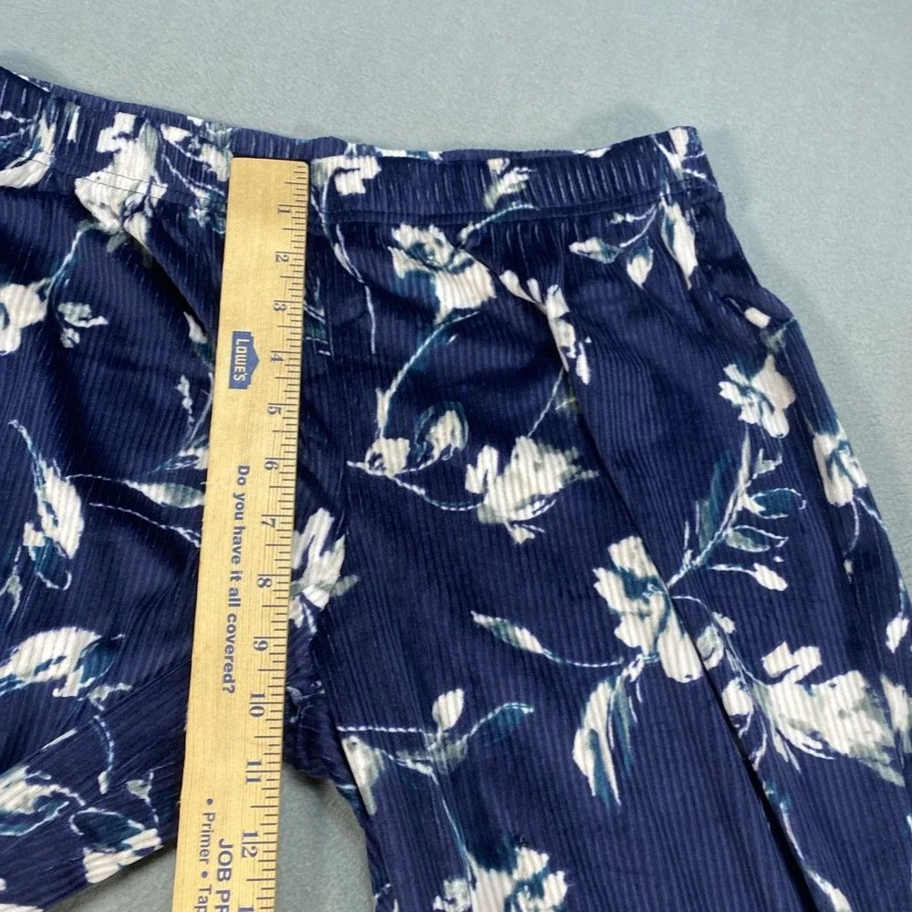 Nicole Miller Women's Soft 2pc Stretch Ribbed Pj Set , Navy Floral  NWT Size Med
